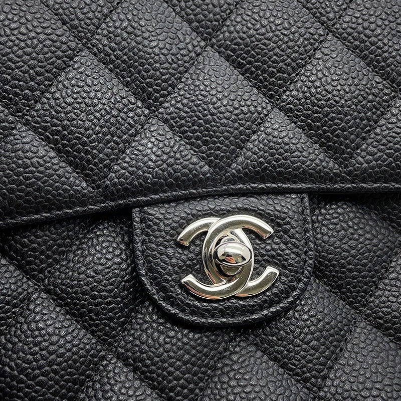 シャネル チェーンショルダーバッグ ミニ マトラッセ ココマーク シングルチェーン キャビアスキン A01115 CHANEL 黒