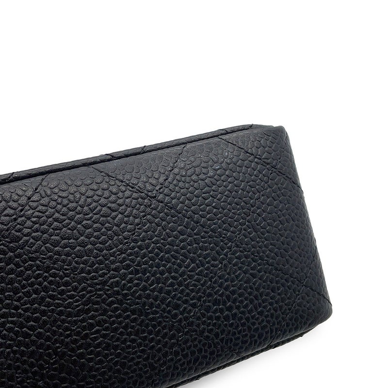 シャネル チェーンショルダーバッグ ミニ マトラッセ ココマーク シングルチェーン キャビアスキン A01115 CHANEL 黒