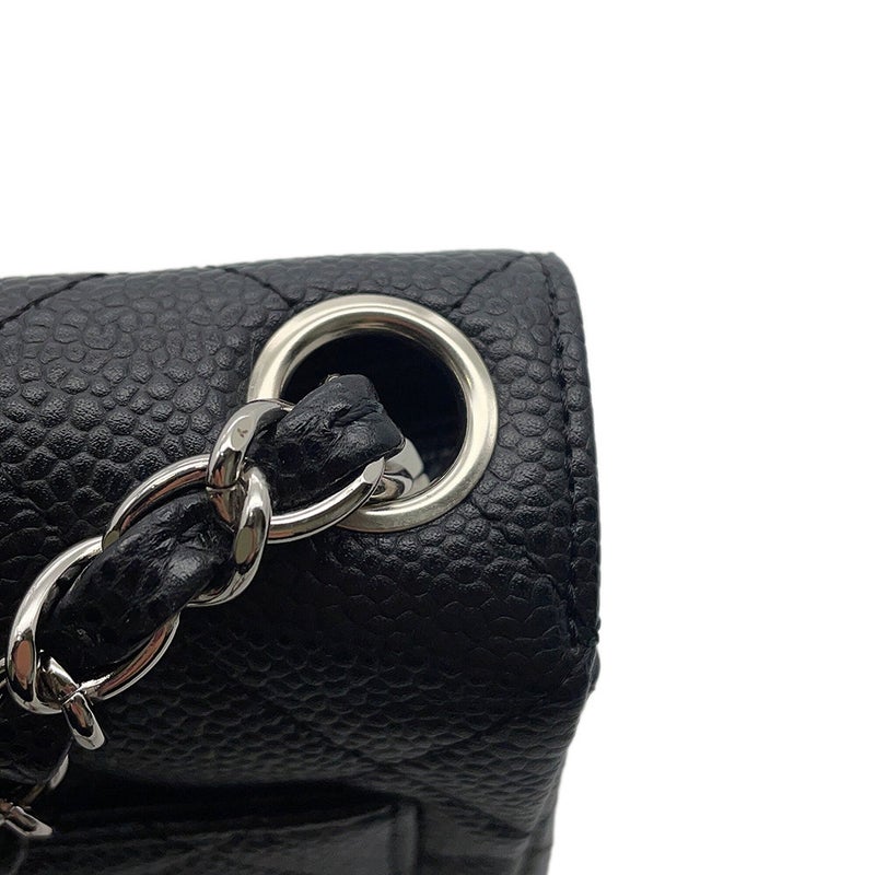 シャネル チェーンショルダーバッグ ミニ マトラッセ ココマーク シングルチェーン キャビアスキン A01115 CHANEL 黒