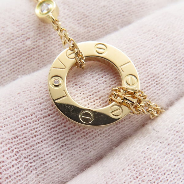 カルティエ ネックレス LOVE サークル ダイヤモンド 2P 計0.03ct K18YGイエローゴールド B7219500 Cartier ラブ ペンダント
