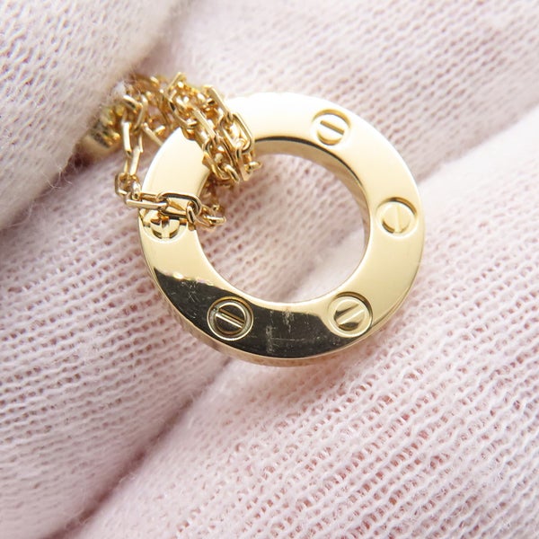 カルティエ ネックレス LOVE サークル ダイヤモンド 2P 計0.03ct K18YGイエローゴールド B7219500 Cartier ラブ ペンダント