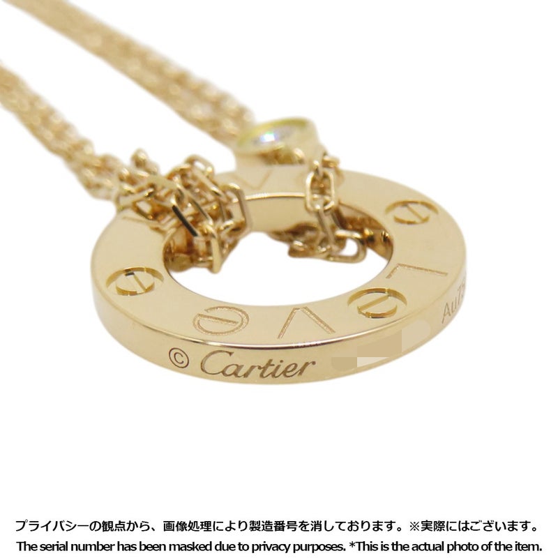 カルティエ ネックレス LOVE サークル ダイヤモンド 2P 計0.03ct K18YGイエローゴールド B7219500 Cartier ラブ ペンダント