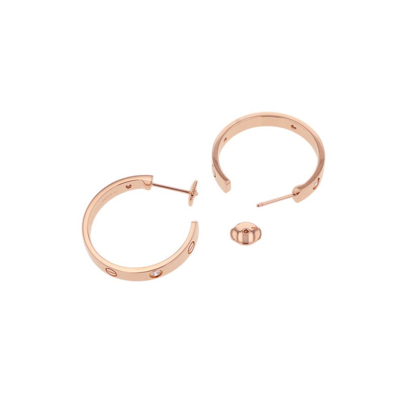 カルティエ ピアス Love フープ イヤリング ミディアムモデル ダイヤモンド 6P 計0.13ct K18PGピンクゴールド B8301433 ラブフープ