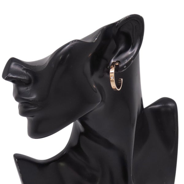 カルティエ ピアス Love フープ イヤリング ミディアムモデル ダイヤモンド 6P 計0.13ct K18PGピンクゴールド B8301433 ラブフープ