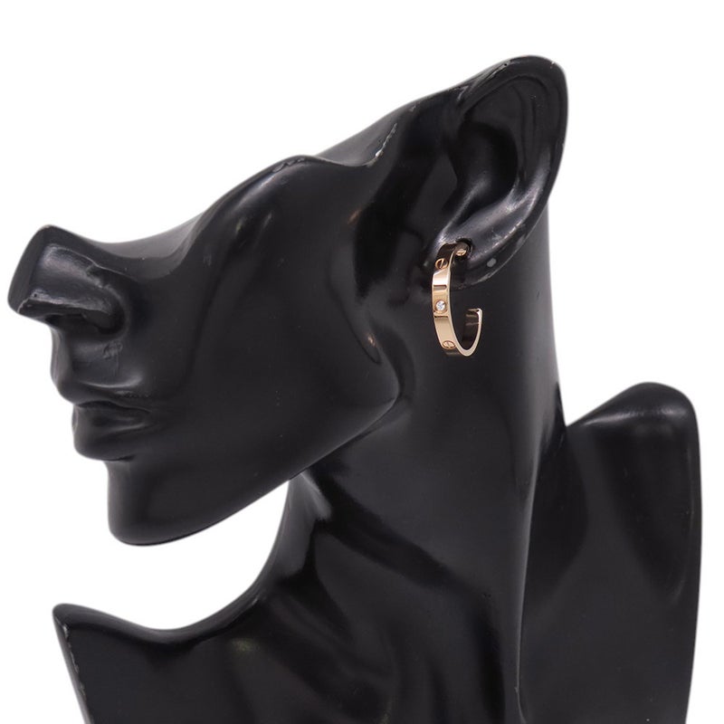 カルティエ ピアス Love フープ イヤリング ミディアムモデル ダイヤモンド 6P 計0.13ct K18PGピンクゴールド B8301433 ラブフープ