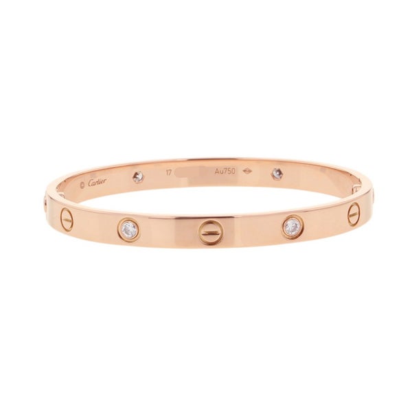 カルティエ ブレスレット ラブブレス クラシック ダイヤ 4P K18PGピンクゴールド サイズ17 B6036017 LOVEブレスレット バングル