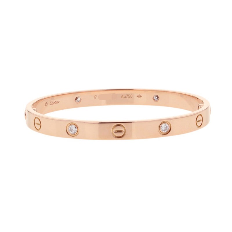 カルティエ ブレスレット ラブブレス クラシック ダイヤ 4P K18PGピンクゴールド サイズ17 B6036017 LOVEブレスレット バングル