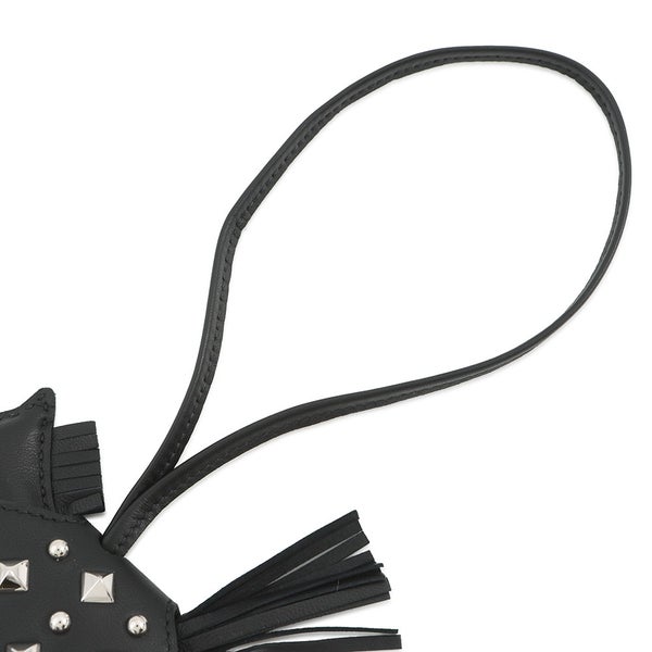 エルメス バッグチャーム ロデオPM ロベオ ロック ブラック/シルバー金具 ラムスキン/スイフト K刻印 HERMES 黒