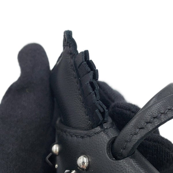 エルメス バッグチャーム ロデオPM ロベオ ロック ブラック/シルバー金具 ラムスキン/スイフト K刻印 HERMES 黒