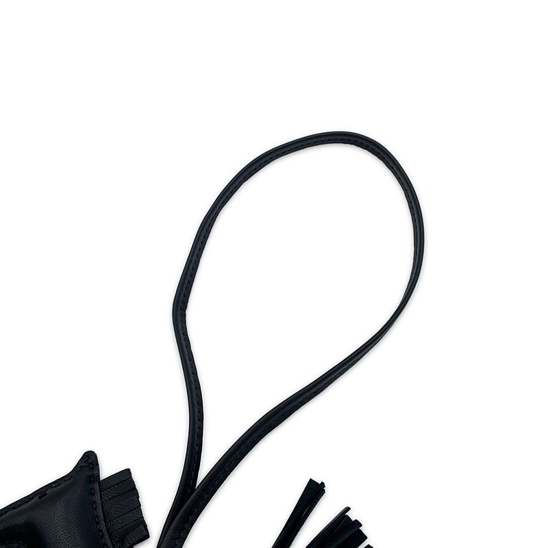 エルメス バッグチャーム ロデオPM ロベオ ロック ブラック/シルバー金具 ラムスキン/スイフト K刻印 HERMES 黒