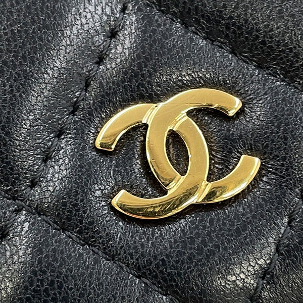 シャネル チェーンウォレット クラシック マトラッセ ココマーク ラムスキン AP0250 CHANEL 財布 黒