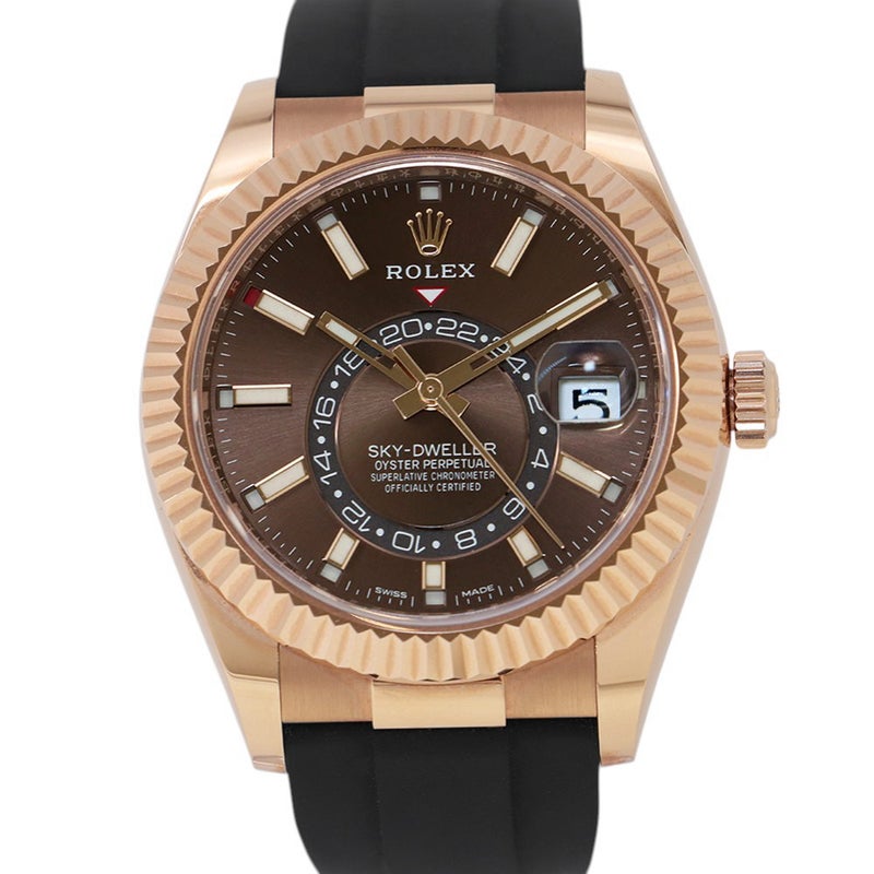 ロレックス スカイドゥエラー 326235 K18PG ランダムシリアル ルーレット ROLEX 腕時計 チョコレート文字盤