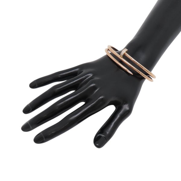 カルティエ ブレスレット ジュスト アン クル ダブル クラシックモデル ダイヤモンド 62P 計0.51ct K18PG サイズ19 N6708419 バングル