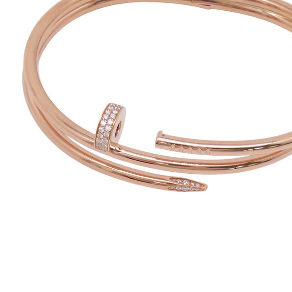 カルティエ ブレスレット ジュスト アン クル ダブル クラシックモデル ダイヤモンド 62P 計0.51ct K18PG サイズ19 N6708419 バングル