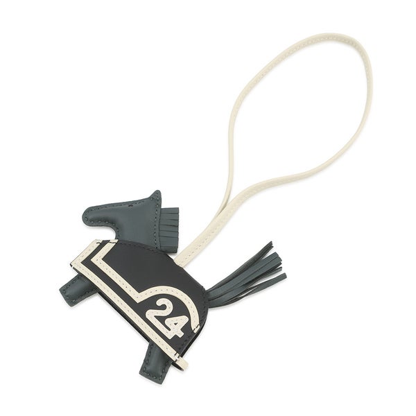 エルメス バッグチャーム ロデオPM ロベオ 24 ヴェールマングローブ/ブラック/クレ ラムスキン/スイフト K刻印 HERMES