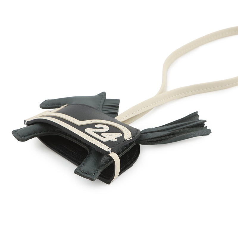 エルメス バッグチャーム ロデオPM ロベオ 24 ヴェールマングローブ/ブラック/クレ ラムスキン/スイフト K刻印 HERMES