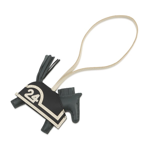 エルメス バッグチャーム ロデオPM ロベオ 24 ヴェールマングローブ/ブラック/クレ ラムスキン/スイフト K刻印 HERMES