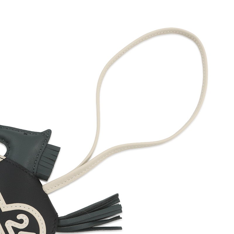 エルメス バッグチャーム ロデオPM ロベオ 24 ヴェールマングローブ/ブラック/クレ ラムスキン/スイフト K刻印 HERMES