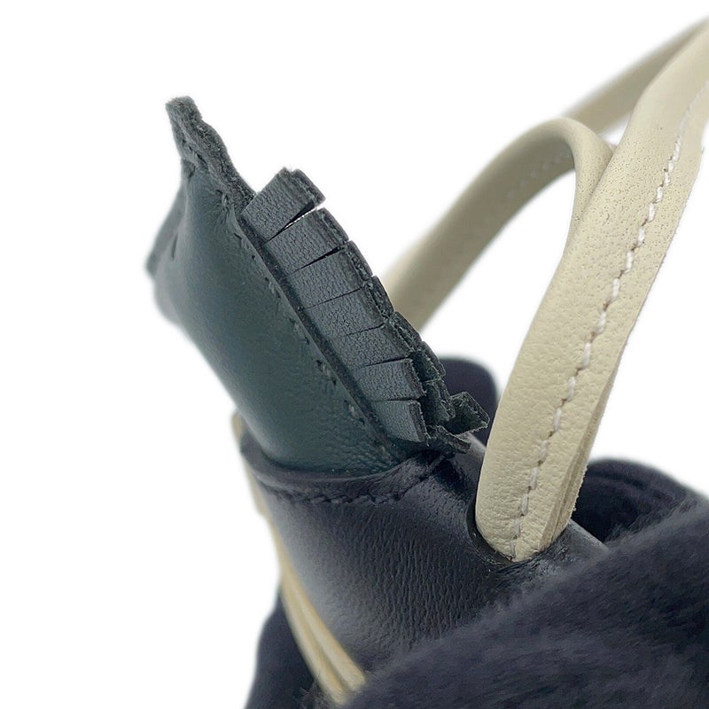 エルメス バッグチャーム ロデオPM ロベオ 24 ヴェールマングローブ/ブラック/クレ ラムスキン/スイフト K刻印 HERMES