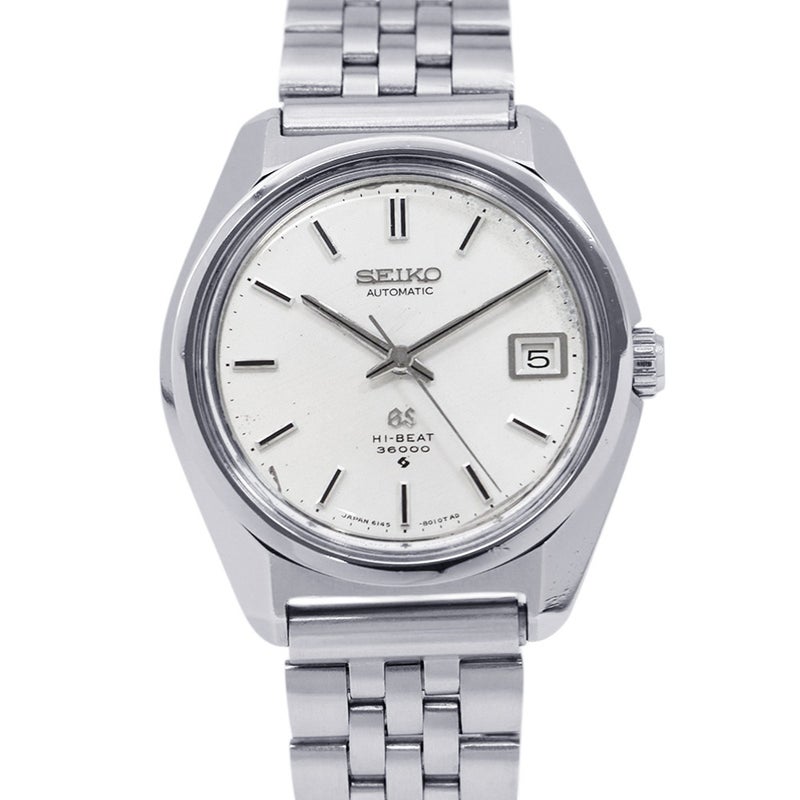 セイコー グランドセイコー ハイビート 36000 61GS デイト SEIKO 腕時計 6145-8000 シルバー文字盤