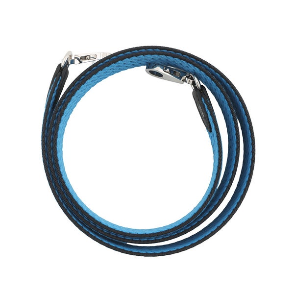 エルメス ショルダーストラップ バンドリエール サングル コルダージュ ブルー/ブラック/シルバー金具 K刻印