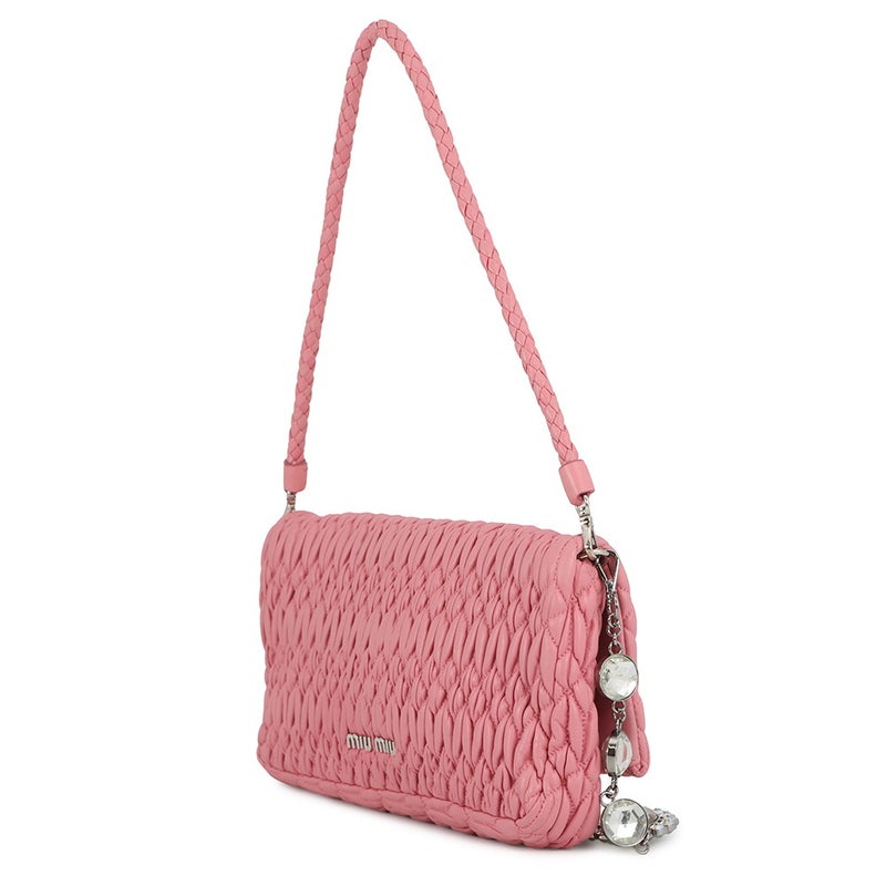 ミュウミュウ ショルダーバッグ ナッパクリスタル マテラッセ ビジュー RP0233 Miu Miu 2wayクラッチ