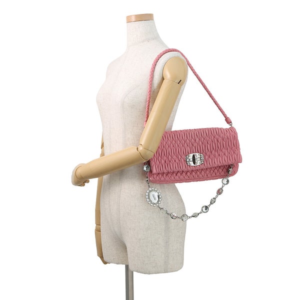 ミュウミュウ ショルダーバッグ ナッパクリスタル マテラッセ ビジュー RP0233 Miu Miu 2wayクラッチ