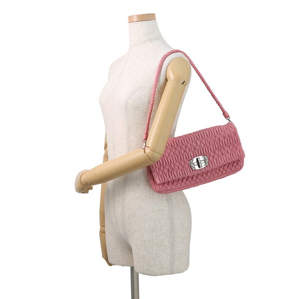 ミュウミュウ ショルダーバッグ ナッパクリスタル マテラッセ ビジュー RP0233 Miu Miu 2wayクラッチ