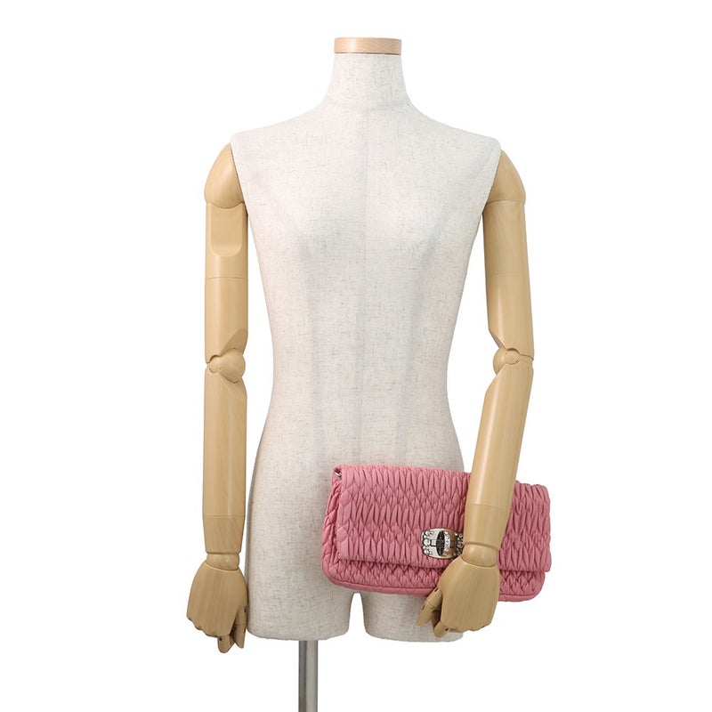 ミュウミュウ ショルダーバッグ ナッパクリスタル マテラッセ ビジュー RP0233 Miu Miu 2wayクラッチ