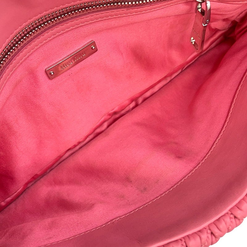 ミュウミュウ ショルダーバッグ ナッパクリスタル マテラッセ ビジュー RP0233 Miu Miu 2wayクラッチ