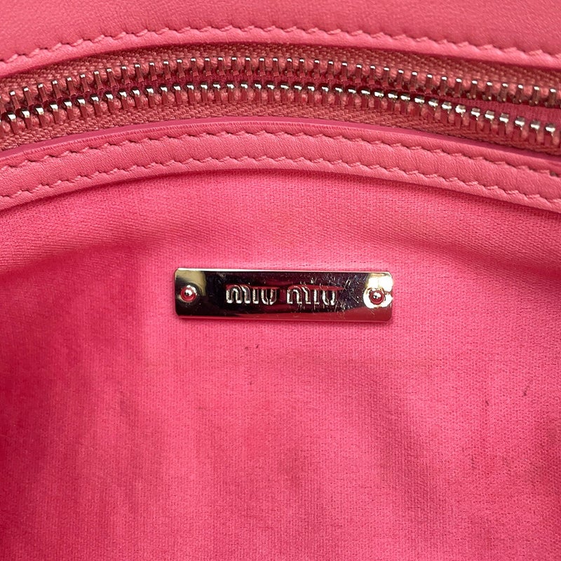 ミュウミュウ ショルダーバッグ ナッパクリスタル マテラッセ ビジュー RP0233 Miu Miu 2wayクラッチ