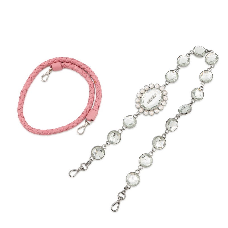 ミュウミュウ ショルダーバッグ ナッパクリスタル マテラッセ ビジュー RP0233 Miu Miu 2wayクラッチ