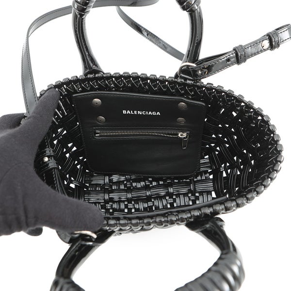 バレンシアガ ハンドバッグ ビストロXXS パテント 678028 BALENCIAGA 2wayショルダーバッグ 黒