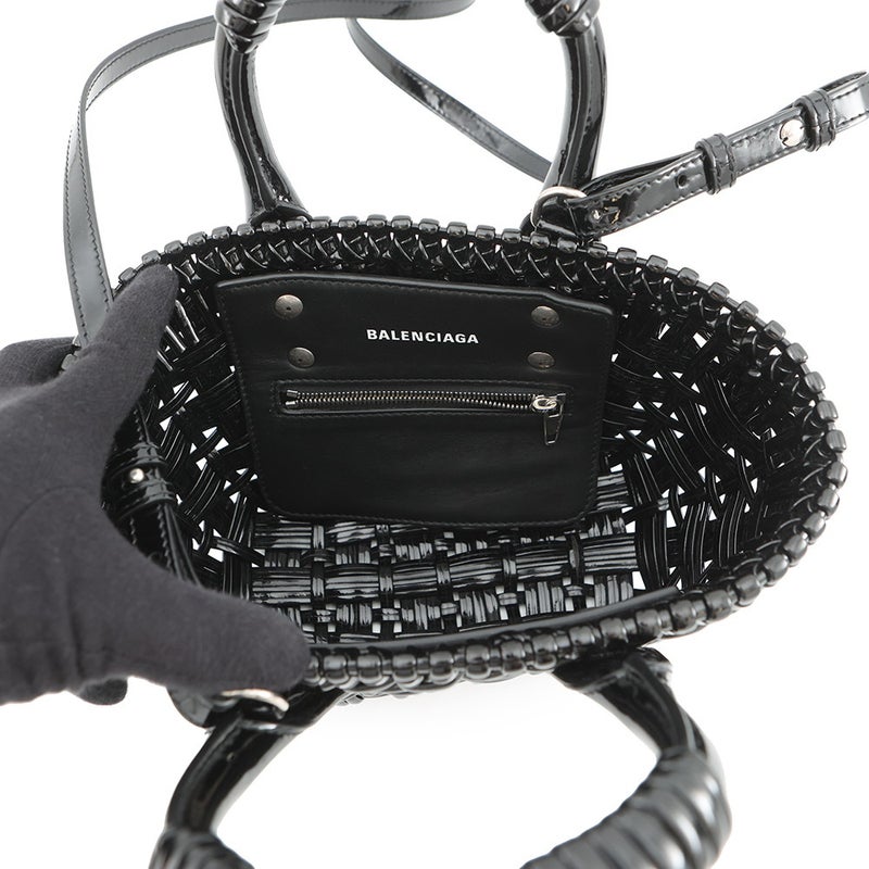 バレンシアガ ハンドバッグ ビストロXXS パテント 678028 BALENCIAGA 2wayショルダーバッグ 黒