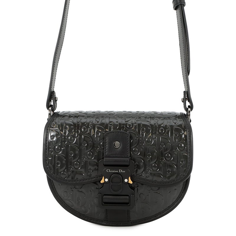 クリスチャン・ディオ―ル ショルダーバッグ ギャロップ GALLOP ミニ パテント 1ADPO033DOV Christian Dior 黒
