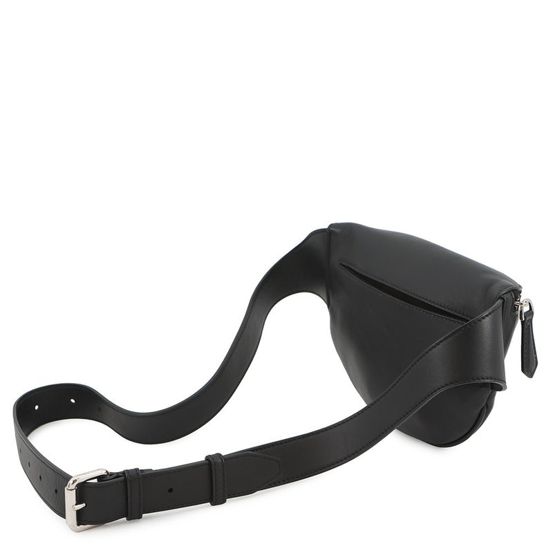 フェンディ ボディバッグ ロゴ レザー 7VA525 FENDI ベルトバッグ ウエストポーチ 黒