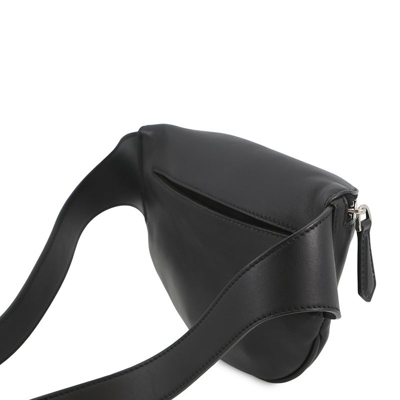 フェンディ ボディバッグ ロゴ レザー 7VA525 FENDI ベルトバッグ ウエストポーチ 黒