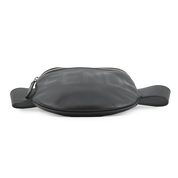 フェンディ ボディバッグ ロゴ レザー 7VA525 FENDI ベルトバッグ ウエストポーチ 黒