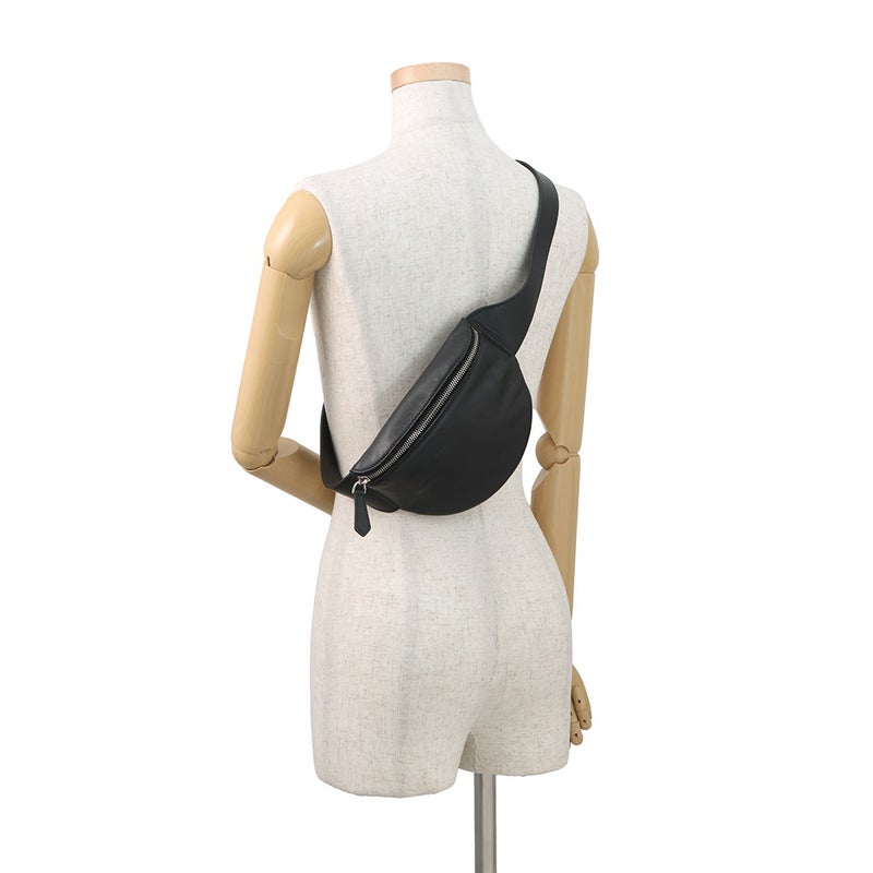 フェンディ ボディバッグ ロゴ レザー 7VA525 FENDI ベルトバッグ ウエストポーチ 黒