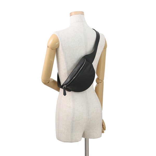 フェンディ ボディバッグ ロゴ レザー 7VA525 FENDI ベルトバッグ ウエストポーチ 黒