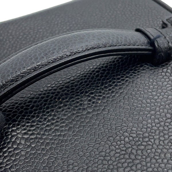 シャネル バニティバッグ ココマーク キャビアスキン 縦型 A01998 CHANEL 化粧ポーチ コスメポーチ 黒