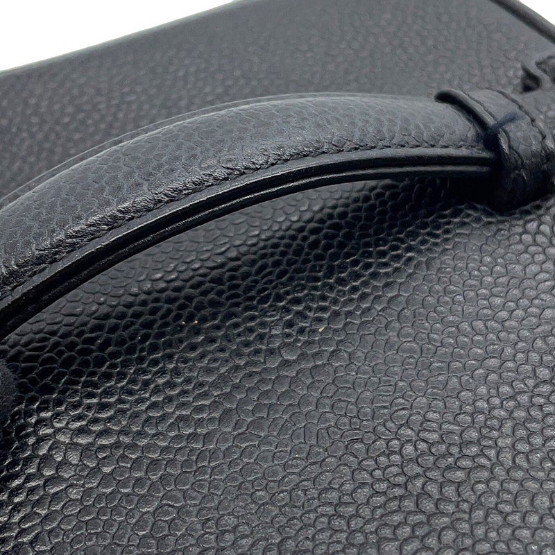 シャネル バニティバッグ ココマーク キャビアスキン 縦型 A01998 CHANEL 化粧ポーチ コスメポーチ 黒