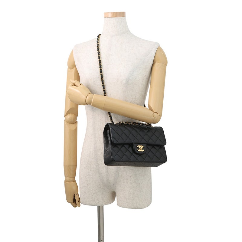 シャネル チェーンショルダーバッグ マトラッセ23 ココマーク ダブルチェーン ラムスキン A01113 CHANEL バッグ 黒