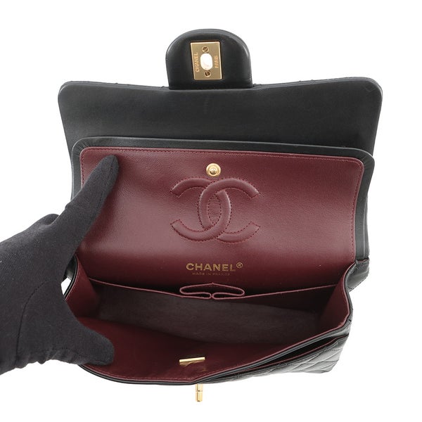 シャネル チェーンショルダーバッグ マトラッセ23 ココマーク ダブルチェーン ラムスキン A01113 CHANEL バッグ 黒