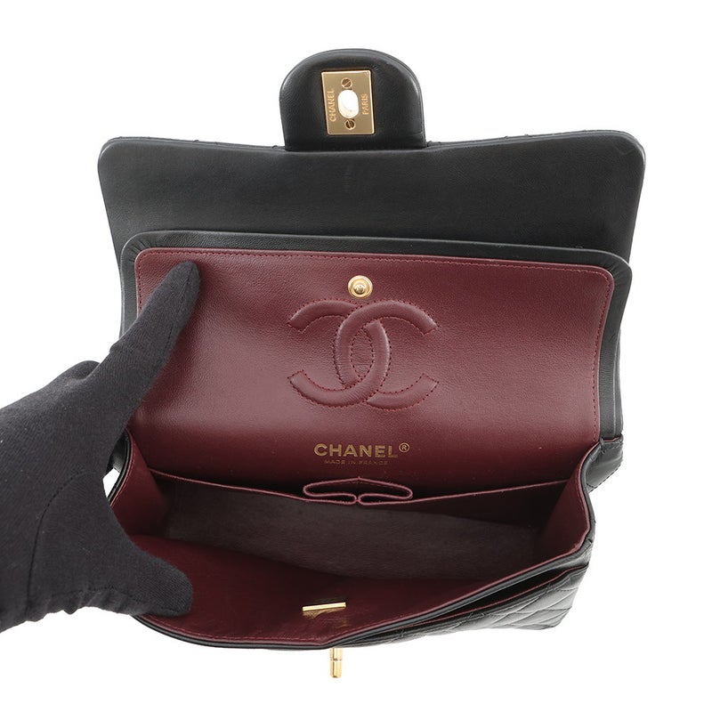 シャネル チェーンショルダーバッグ マトラッセ23 ココマーク ダブルチェーン ラムスキン A01113 CHANEL バッグ 黒