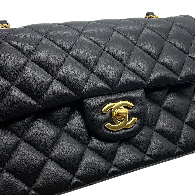 シャネル チェーンショルダーバッグ マトラッセ23 ココマーク ダブルチェーン ラムスキン A01113 CHANEL バッグ 黒