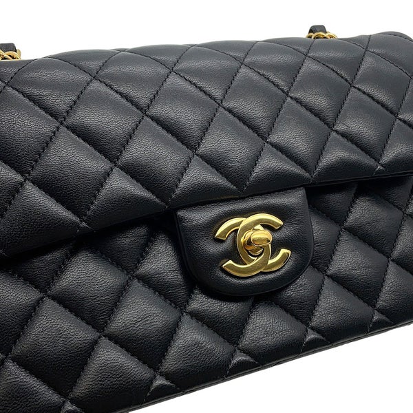 シャネル チェーンショルダーバッグ マトラッセ23 ココマーク ダブルチェーン ラムスキン A01113 CHANEL バッグ 黒