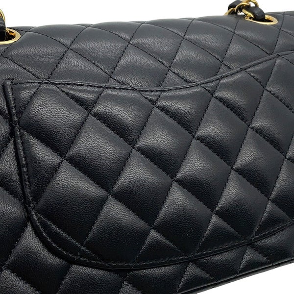 シャネル チェーンショルダーバッグ マトラッセ23 ココマーク ダブルチェーン ラムスキン A01113 CHANEL バッグ 黒