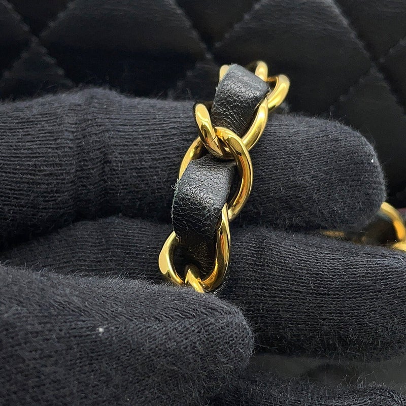 シャネル チェーンショルダーバッグ マトラッセ23 ココマーク ダブルチェーン ラムスキン A01113 CHANEL バッグ 黒