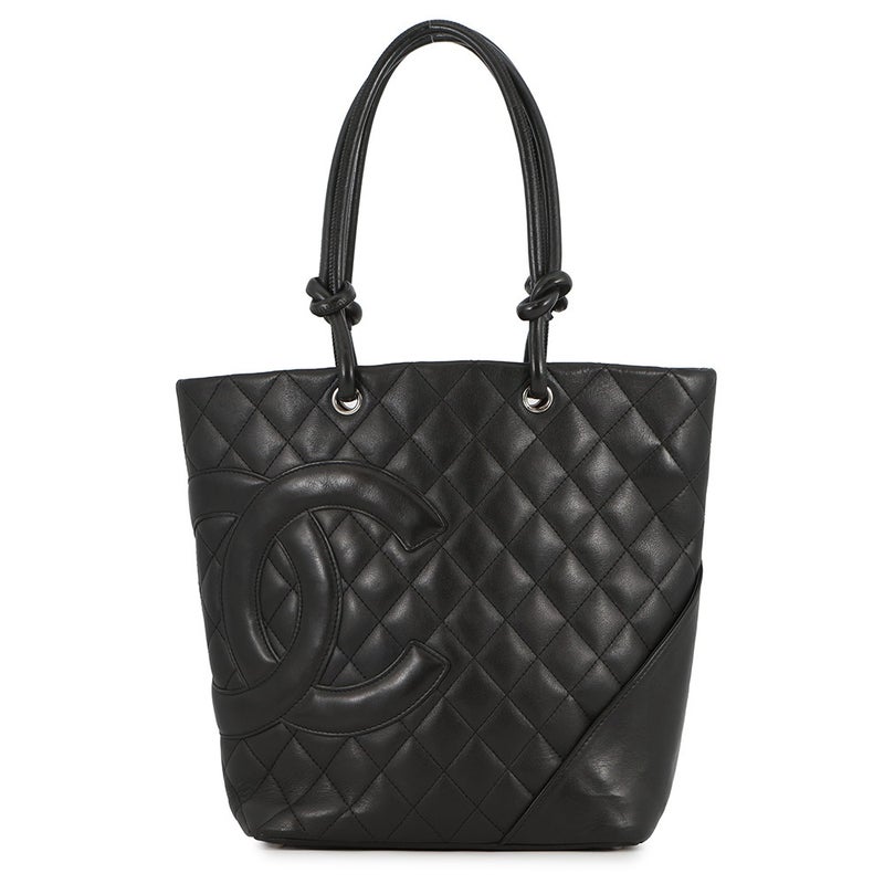 シャネル トートバッグ カンボンライン ココマーク ミディアム ラムスキン A25167 CHANEL バッグ 黒